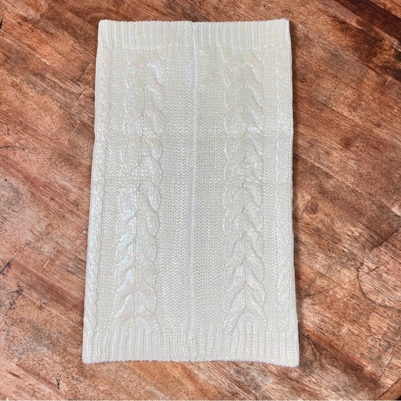 Promod Holographic Chunky Cable Knit‎ Skirt Tube Top Womens Small Holo Mermaid - Picture 4 of 10